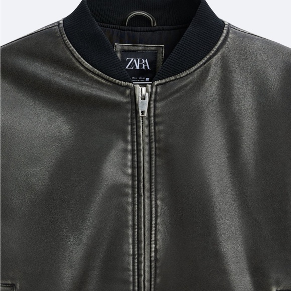 Zara faux leather bomber jacket - Picture 3 of 6